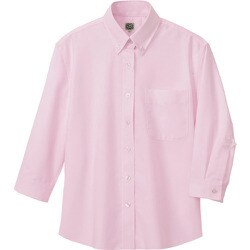 7875-060-L [アイトス レディース七分袖オックスボタンダウンシャツ  ピンク L]
