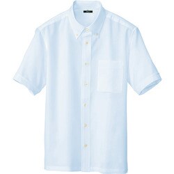 8054-007-5L [アイトス 半袖ボタンダウンシャツ(男女兼用) サックス 5L]