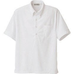 861206-001-3L [アイトス メンズ半袖ニットボタンダウンシャツ ホワイト 3L]