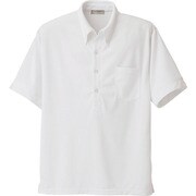 861206-001-S [アイトス メンズ半袖ニットボタンダウンシャツ ホワイト S]