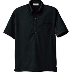 861206-010-4L [アイトス メンズ半袖ニットボタンダウンシャツ ブラック 4L]