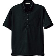 861206-010-4L [アイトス メンズ半袖ニットボタンダウンシャツ ブラック 4L]