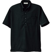 861206-010-M [アイトス メンズ半袖ニットボタンダウンシャツ ブラック M]