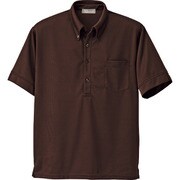 861206-022-L [アイトス メンズ半袖ニットボタンダウンシャツ ブラウン L]