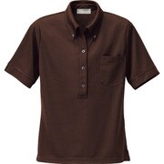 861207-022-M [アイトス レディース半袖ニットボタンダウンシャツ ブラウン M]
