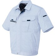 9032-007-6L [アイトス 半袖ブルゾン(男女兼用) サックス 6L]