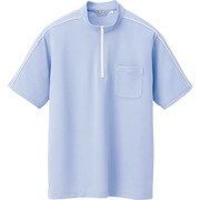 CL3000-001-5L [アイトス 半袖クイックドライジップシャツ(男女兼用) サックス 5L]