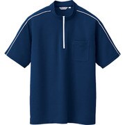 CL3000-034-5L [アイトス 半袖クイックドライジップシャツ(男女兼用) ネイビー 5L]