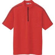 CL3000-046-5L [アイトス 半袖クイックドライジップシャツ(男女兼用) レッド 5L]