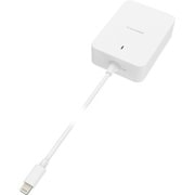 Power Delivery対応 USB AC充電器 ホワイト(18W/Lightningケーブル直結)