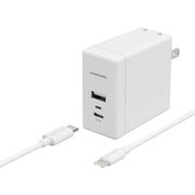 Power Delivery対応 USB AC充電器 ホワイト(30W/USB-C Lightningケーブル付属)