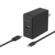 Power Delivery対応 USB AC充電器 ブラック(30W/USB-C Lightningケーブル付属)