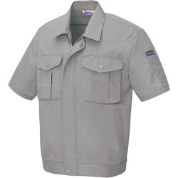 591-004-S [アイトス 半袖ブルゾン(男女兼用) グレー S]