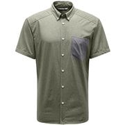 ベヤン ショートスリーブ シャツ VEJAN SS SHIRT MEN 604288 3N3_SAGE GREEN Sサイズ [アウトドア シャツ メンズ]