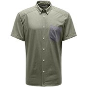 ベヤン ショートスリーブ シャツ VEJAN SS SHIRT MEN 604288 3N3_SAGE GREEN Lサイズ [アウトドア シャツ メンズ]