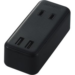 USBタップ/USBメス×2/AC×2/直挿し/ケーブル無/2.4A/ブラック MOT-U07-22BK