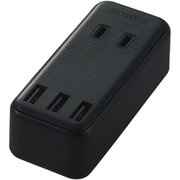 USBタップ/USBメス×3/AC×2/直挿し/ケーブル無/2.4A/ブラック MOT-U08-23BK