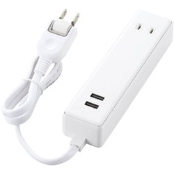 USBタップ/USBメス×2/AC×2/ケーブル60cm/2.4A/ホワイト MOT-U09-2206WH