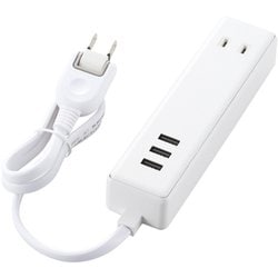 USBタップ/USBメス×3/AC×2/ケーブル60cm/3.4A/ホワイト MOT-U10-2306WH