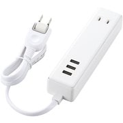 USBタップ/USBメス×3/AC×2/ケーブル60cm/3.4A/ホワイト MOT-U10-2306WH