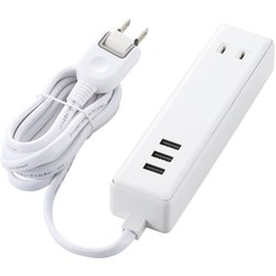 USBタップ/USBメス×3/AC×2/ケーブル1.5m/3.4A/ホワイト MOT-U10-2315WH