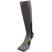スキンウール・オブリーク型 特薄手・ロング丈 O2-SW053 グレー Mサイズ(24-26cm) [スキーソックス ユニセックス]
