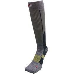 スキンウール・オブリーク型 特薄手・ロング丈 O2-SW053 グレー Lサイズ(26-28cm) [スキーソックス ユニセックス]