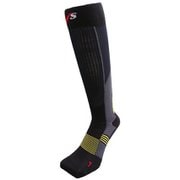 スキンウール・オブリーク型 特薄手・ロング丈 O2-SW053 ブラック Lサイズ(26-28cm) [スキーソックス ユニセックス]