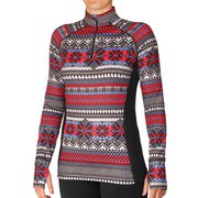 Micro Elite Chamois Print Zip-T HC9924P Alpine/Black Sサイズ [アウトドア アンダーウェア レディース]