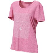 W M4T メッセージプリントTシャツ FYB73 ED3826_リアルピンク S18 J/Mサイズ [トレーニング シャツ レディース]