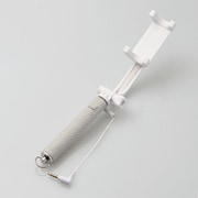 有線リモコン付自撮り棒/回転ホルダー型/コンパクトタイプ/620mm/ホワイト/セルフィー P-SSYGRWH
