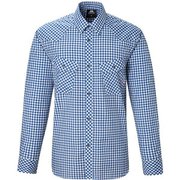 LS Gingham Check Shirt XS B01 ブルー [アウトドア シャツ]