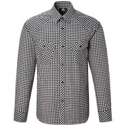 LS Gingham Check Shirt XS B02 ブラック [アウトドア シャツ]