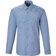 LS Gingham Check Shirt L B01 ブルー [アウトドア シャツ]