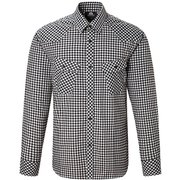 LS Gingham Check Shirt M B02 ブラック [アウトドア シャツ]