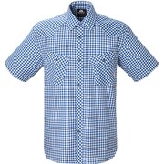 SS Gingham Check Shirt 421827 B01_ブルー Sサイズ [アウトドア シャツ メンズ]