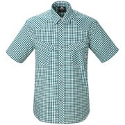 SS Gingham Check Shirt 421826 G03 グリーン Sサイズ [アウトドア シャツ メンズ]
