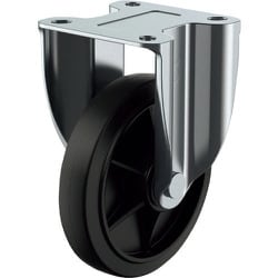 ユーエイ プレス製キャスター 固定車 125径 ナイロンホイルグレーゴム車輪 NWRK2-125-G