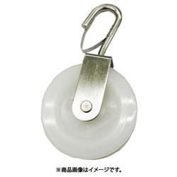 PB-65HK [水本 ナイロンプーリー フック外れ止め付 使用ロープ径～9mm （151-8732） 1個]