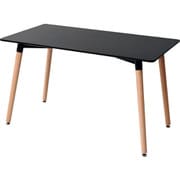 山善 木製おしゃれ ダイニングテーブル 120長方形_36641 PRT-120(BK)