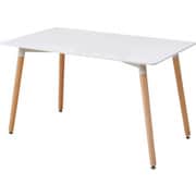 山善 木製おしゃれ ダイニングテーブル 120長方形_36640 PRT-120(WH)