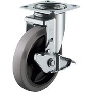 RJ2-125NWRS-G [ユーエイ プレス製キャスター自在車ストッパー付125径ナイロンホイルグレーゴム]