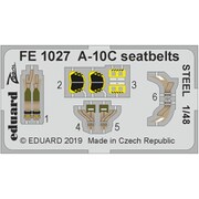 EDUFE1027 A-10C シートベルト ステンレス製 イタレリ用 [1/48スケール エッチングパーツ]