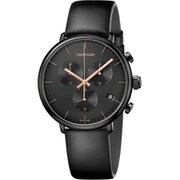 High Noon 43mm クロノ SS BKIP BK BKレザー 腕時計 並行輸入品 2年保証 K8M274CB