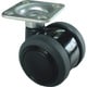 東海 双輪キャスター エラストマー車 Φ40mm プレート 黒 TE40JF26X26