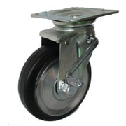 WJB130 [ヨドノ プレス製自在金具ブレーキ付黒ゴム車 130φ]