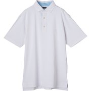 FJ-F19-S06 WH XL [ドットプリントアクセントカノコシャツ メンズ XLサイズ ホワイト]