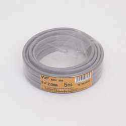 VVFケーブル 3心X2.0mm 5m 灰色