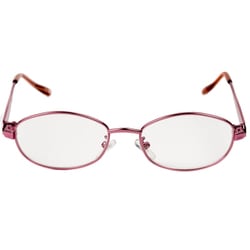 老眼鏡 シニアグラス フルメタルフレーム 度数＋3.50 ピンク RG-F01 3.5