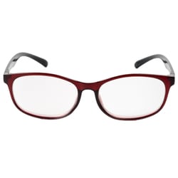 老眼鏡 シニアグラス セルフレーム 度数＋3.50 クリアレッド RG-F03 3.5